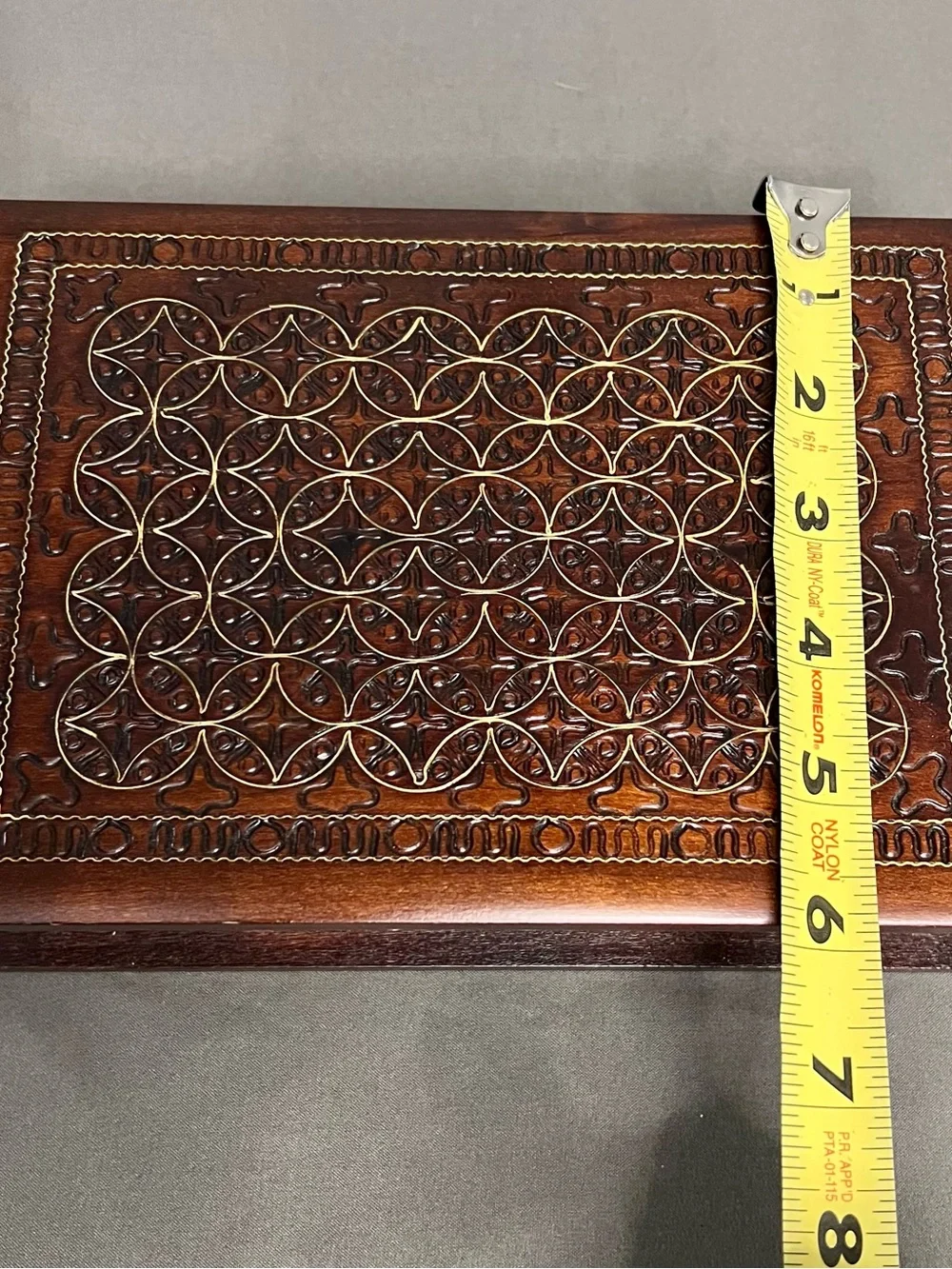 VTG Handmade Hand Carved Geometric Shape Wooden Trinket Box Made In Poland